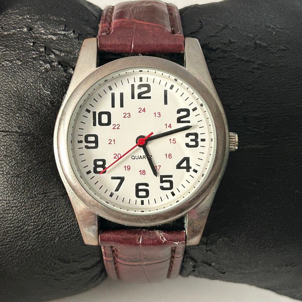 Men’s Casual Easy-reader Analog Watch Working Brown Imitation Leather
